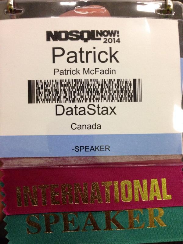 PatrickMcFadin's tweet image. Apperently I'm Canadian now. @datachick where are you? Let's do a expat BoF session for lunch. #nosqlnow