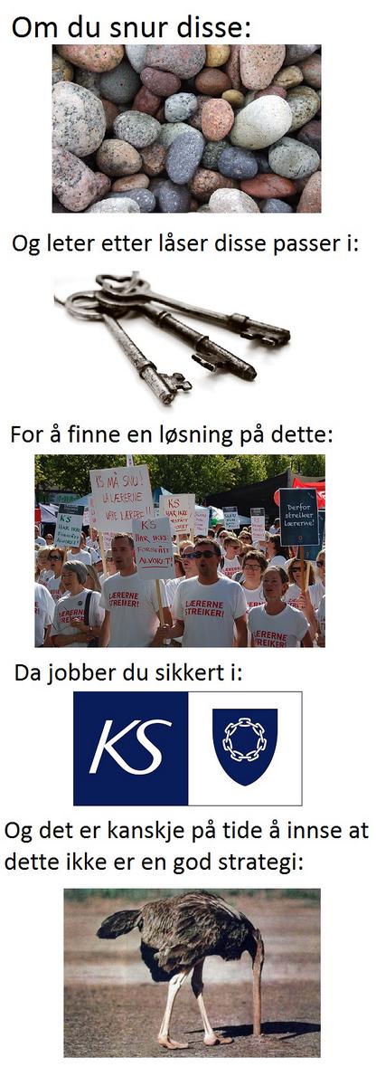 AlexFjellestad's tweet photo. @www_ks_no på tide å få hodet ut av sanden? #laererstreiken #laererbroelet http://t.co/UoBCp3B6Ss