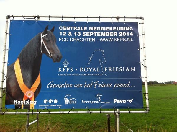 RoyalFriesian's tweet photo. Hij hangt erweer! Langs #A32 tussen de paarden de aankondiging  #CK2014 12&amp;13 september #FCD #Drachten http://t.co/GbAQvHIPs3