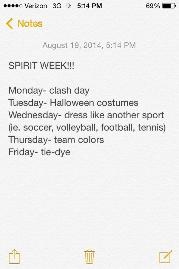 PVXC2014's tweet photo. SPIRIT WEEK IS NEXT WEEK!!!!! Here are the themes!!! Spread the word!!!! 🎉🏃💥 http://t.co/OvtJ7M24Us