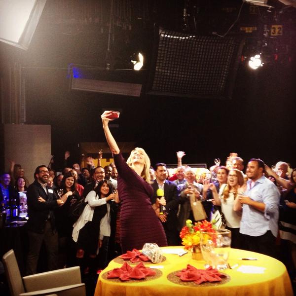 lesliesbrocco's tweet photo. “@KQEDcheckplease: Host @lesliesbrocco can't resist an on-set crowd selfie at #TasteAndSip... http://t.co/cLq5eUBi9V” #selfiestretch!