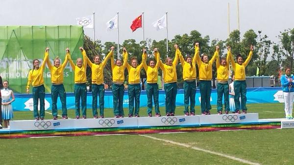 AUSOlympicTeam's tweet image. That Moment @Aussie7s players &amp;amp; support staff have worked so hard for! 2nd AUS Oly Youth Team Gold @nanjing2014yog
