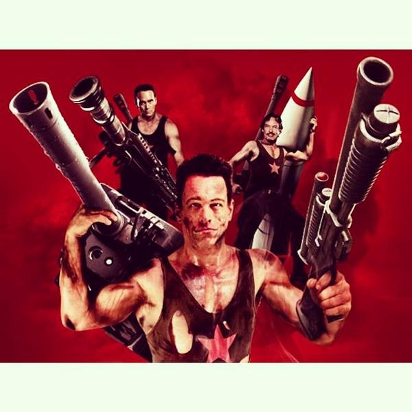 Extendablesmov's tweet photo. #BrianThompson, #MarkDacascos and #GaryGraham bring out the big guns in #TheExtendables! #extendables #expendables http://t.co/w1u1aFrJjg