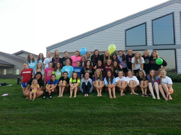 Cathedral Volleyball team set for overnight bonding and morning scrimmages! #mshsl #crusaderpride