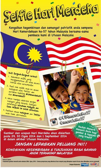 UMonline's tweet photo. #Mai sertai Pertandingan #Selfie Merdeka Ke-57. Hadiah menarik menanti anda
http://t.co/hkKeH8wa16 #UMmerdeka57 http://t.co/uXSqc5w4nv
