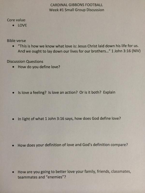 DrStevenWright's tweet image. Week #1 Football small group discussion ready for tonight @football_cghsnc #Love #TruthApplied