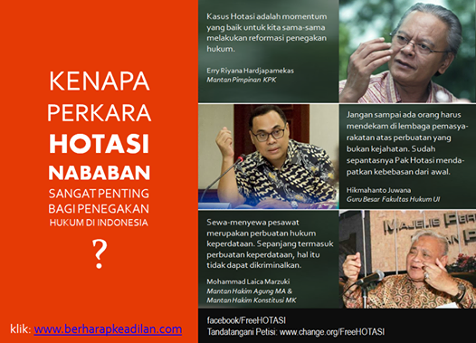 FreeHOTASI's tweet photo. @sudjiwotedjo #SolidaritasAlumniITB Mari berpetisi: http://t.co/0z2SCExmdZ  #janganpenjarakanOrangBAIK http://t.co/Wd7rPMb7nu