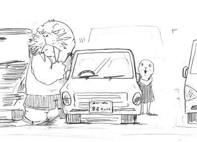 駐車スペースに車納まってるのに切り返してる強面のでっかいおっさん。同乗する娘のために助手席側を広く空けて停車。ほのぼのしてしまう 