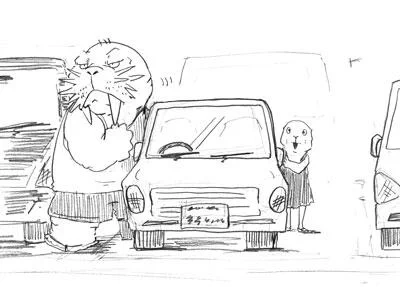 駐車スペースに車納まってるのに切り返してる強面のでっかいおっさん。同乗する娘のために助手席側を広く空けて停車。ほのぼのしてしまう 