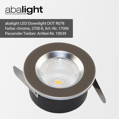 abalight's tweet photo. Das neue LED Downlight DOT  R078 in der Farbe chrome ist ab sofort unter der Artikel-Nr. 17006 bestellbar. http://t.co/K7VpHr4EK4
