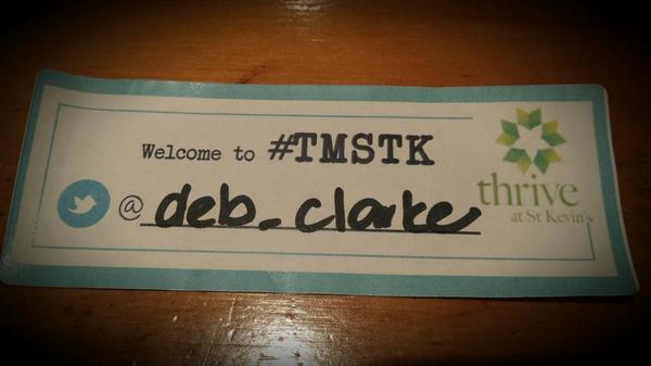 deb_clarke's tweet photo. This was a really nice touch as were the prizes, food & drinks. Thx to the team behind #TMSTK. The bar is set high! http://t.co/7ildMfecjC