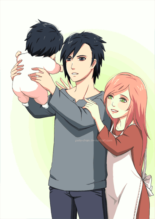 NarutoPairings's tweet photo. #SharePicts What a happy family #SasuSaku #Blue http://t.co/IPkn06jWje