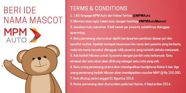 Indra_Hill's tweet photo. Nama maskot MPM Auto : BERCA (Beruang Cokelat Auto) @MPMAuto #MPMAutoMascot http://t.co/T45ABJTzhT