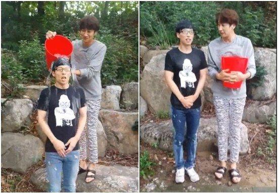 Yoo_RM's tweet image. 140820 유재석 YJS #IceBucketChallenge done! He nominated: Jung Jun Ha, Kim Jae Dong, and Park Myung Soo^^ (Pic cr OSEN)