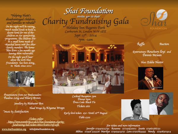 ShaiFoundation's tweet photo. Our Fundraising Gala is fast approaching. Have you got your ticket?@givingabit @GeNNex_ @KiyanaWraps @paulinelongshow http://t.co/m4mCZ8TcDv