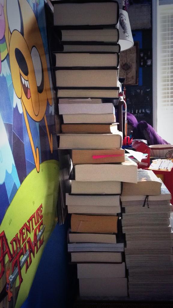 lolAUDGE's tweet image. This is my pile of unread books. 📚 #needmoar