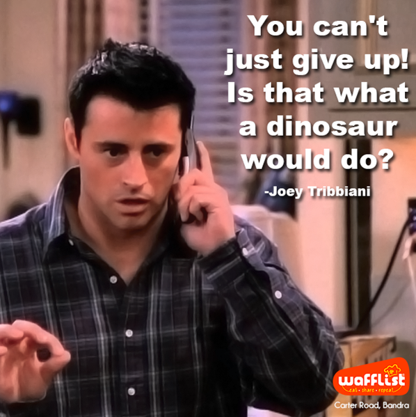 WafflistMumbai's tweet photo. Joey Tribbiani being the star he always is! #FRIENDS #WafflistMoment http://t.co/8qCmaqtliw