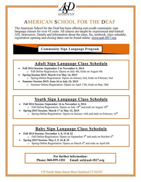 ASD_1817's tweet photo. interested in taking #signlanguageclasses?! our next group of classes is starting in just a couple weeks! http://t.co/i33fyIJI99