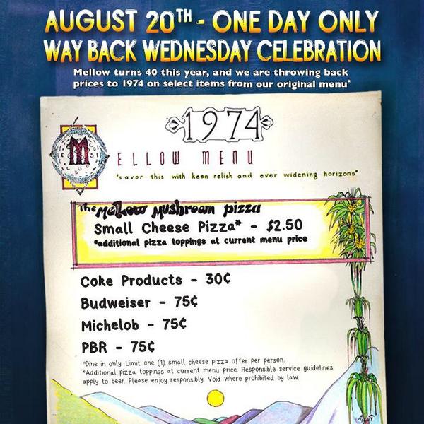 Everything Georgia (@gafollowers) on Twitter photo ATL-based <a href="/MellowMushroom/">Mellow Mushroom</a> is celebrating its 40th birthday today by offering items on its menu at 1974 prices. #Bless ATL-based <a href="/MellowMushroom/">Mellow Mushroom</a> is celebrating its 40th birthday today by offering items on its menu at 1974 prices. #Bless