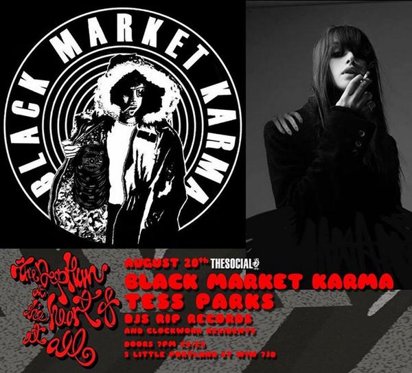 Today (Wed 20/8)
The Social, 5 Portland Street, London
Black Market Karma &amp; Tess Parks
Big red bus is ready to roll