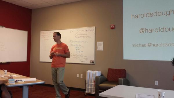 1MillionCupsCMO's tweet photo. I'm passionate about balance in life #como1mc @haroldsdoughnuts http://t.co/Aa7C1y0Sh7