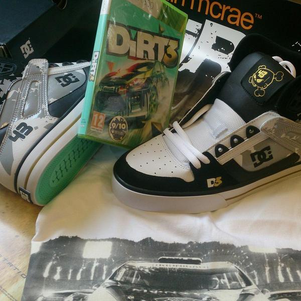 EASPORTSWRC's tweet image. RT to win the last pair of DC DiRT sneaks, copy of DiRT 3, Dirt poster and Showdown t-shirt!