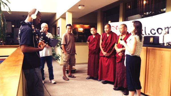 kellylouhenson's tweet photo. Special guests at @OnStL today for #heylou... Tibetan Monks!!! http://t.co/78SStAkdte