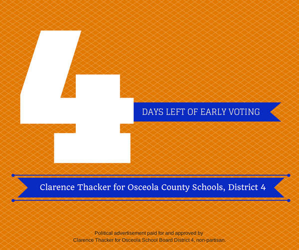FOUR days left to cast your early vote! Please share with your friends! Voting locations: bit.ly/1t7M8AK