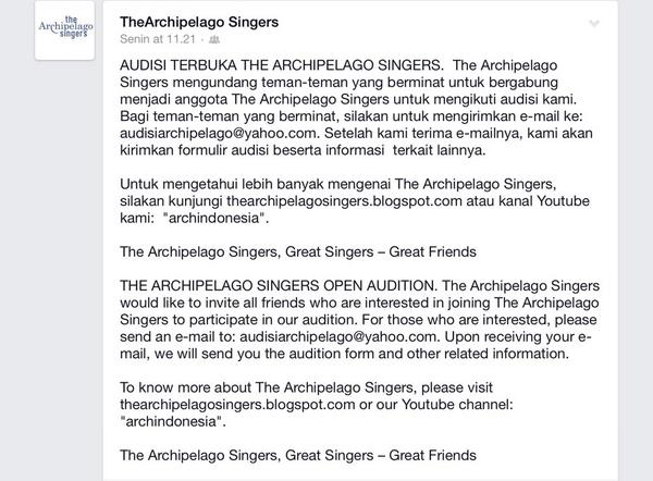 AUDISI TERBUKA ANGGOTA BARU