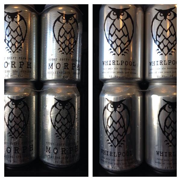 Night Shift Whirlpool & Morph cans Community BeerAdvocate