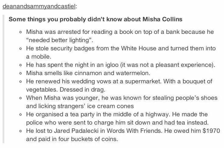 Happy birthday to the one and only Misha Collins! 