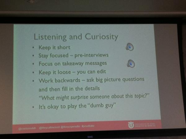 UofUHealth's tweet photo. The average listening time on radio: 2 minutes. #prsaltlake @TheScopeRadio http://t.co/xMUWWX8Hxf
