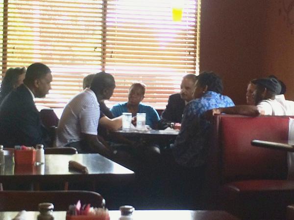 ryanjreilly's tweet image. Holder meeting with residents in #Ferguson this afternoon