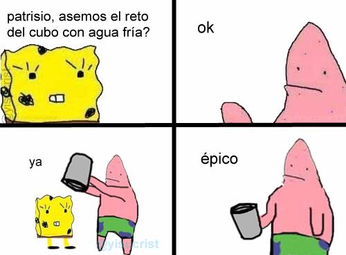 yisucrist's tweet photo. bob esponja en el reto del cubo http://t.co/7l7mZqUWDf