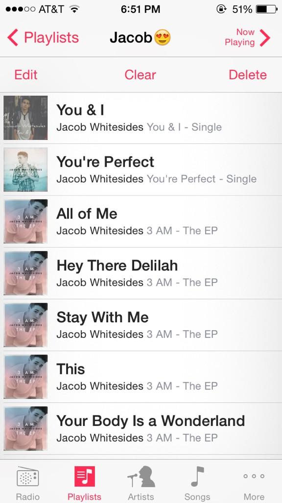 JacobWhytesides's tweet image. Love this playlist💗