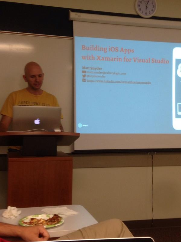 MSNMobileDev's tweet image. And we're off! Xamarin &amp;amp; Visual Studio talk by @snydercoder