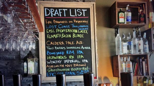 A draft list just as hand-crafted as the beers written on it.