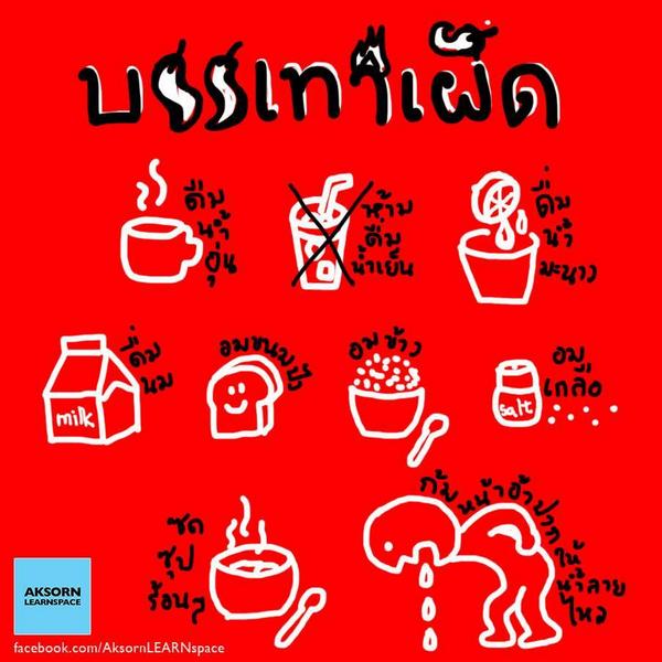 AksornSpace's tweet photo. ไม่กินเผ็ดค่ะ ไม่กินเผ็ด ใครที่กำลังเผ็ดอยู่ตอนนี้ เรามีวิธีช่วยบรรเทาอาการเผ็ดกันค่ะ #AksornLearnSpace #spicy #hot http://t.co/v4hPCRUpN6
