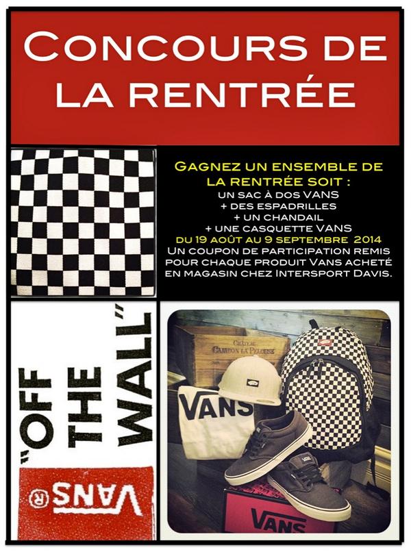 BoilyDavis's tweet photo. Concours VANS de la rentrée entre le 19 août et le 9 septembre prochain en magasin seulement. http://t.co/6FHTHsk2Zu