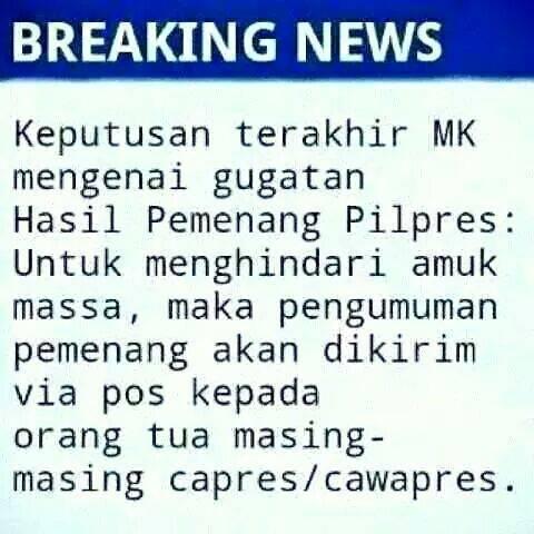 LAZoneid's tweet photo. Dapet dari orang nih Bro, soal putusan MK. #inihashtag http://t.co/BawDWROT2z