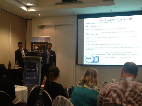 lester_nigel's tweet image. #mapinfo Goodlife Health Clubs - Location Intelligence driving expansion. #mapinfoforum Brisbane