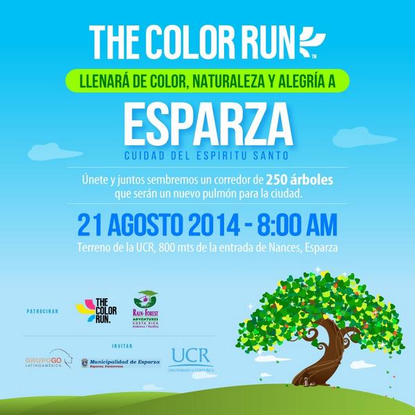 TheColorRunCR's tweet image. Cuidamos a Costa Rica para que siga siendo un país 100% verde. #AccionMedioAmbiental #SiembraDeArboles #Esparza