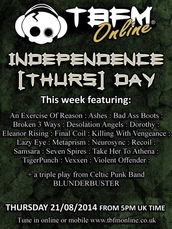camensuk's tweet photo. LazyEye will feature on @tbfmonline today from 5pm on there Independence [THURS]DAY show! #quality! http://t.co/6O8BvPhXTA
