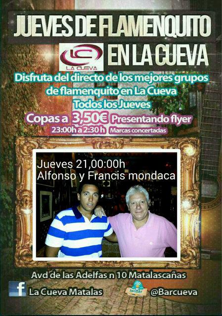 Noche de flamenco hoy en LA CUEVA <a href="/cuevaflamenk/">La Cueva Matalascaña</a> nos vemos a partir de las 23.30h con Alfonso y Fran Mondaca!