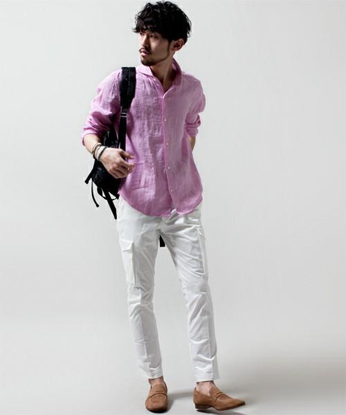お洒落な男の着こなし ナノユニバース Zozotown のリネンシャツを使ったコーディネート ダークカラーの着こなしが多い メンズも 夏だけは話が別 ピンクやホワイトを主体としてコーデもお洒落に着こなすことが出来ます T Co Uqgsum7rof