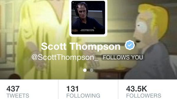 JPLabGuru's tweet photo. I'm sorry I'm still just --- he FOLLOWS me. Holy crap. #FallsOnFloor #CantBreathe http://t.co/45e3lRnpnt