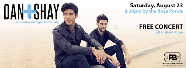 CMUProgramBoard's tweet image. Are you excited for the FREE @DanAndShay concert on Saturday by the Rose Ponds at 8:30pm?! Tell us with #PBFall!