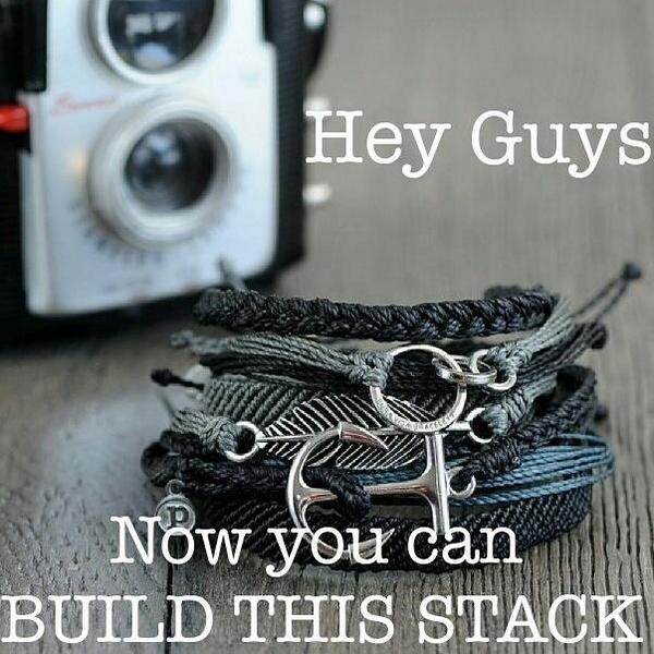 Build this stack now with new black &amp; silver anchor!  puravidabracelets.com use code SMACK10 for 10% off #love #men