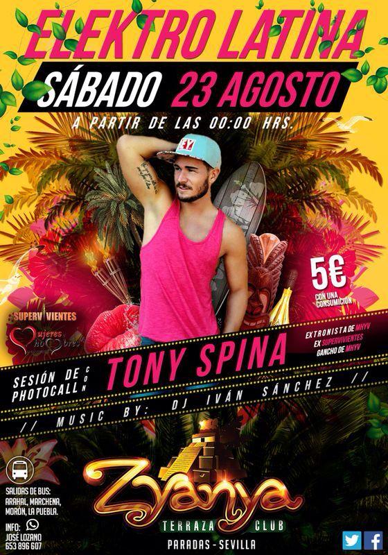 TerrazaZyanya's tweet photo. Este sábado FIESTA ELECTRO LATINA con @Tony_Spina !

+info y bus:653896607

RT y participa en el sorteo de 1 botella! http://t.co/lsaU6iWxWr