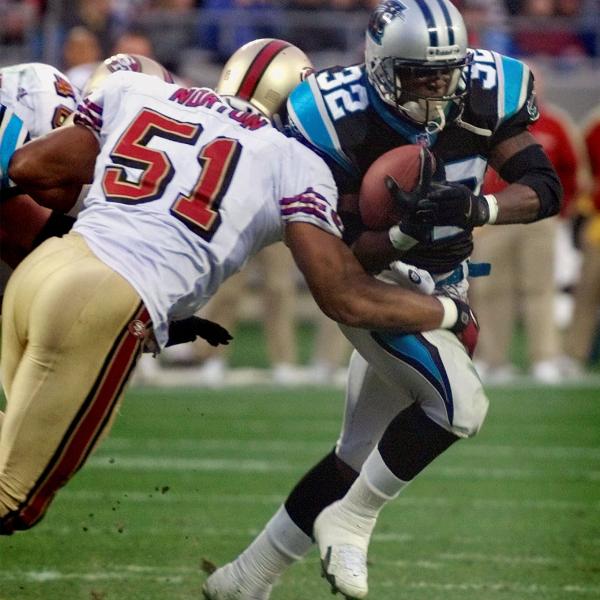 Panthers's tweet photo. #TBT | An unknown &amp; undrafted rookie RB named Fred Lane burst onto the scene at Fan Fest: http://t.co/3rOUKkLlvy http://t.co/dpBWK6IA0G